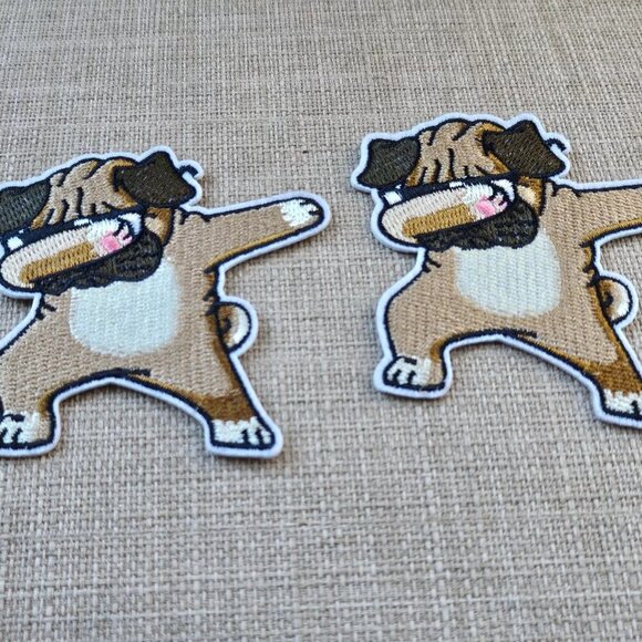 Lot of 2 Patches DOG Dance Iron On Patches Multi Color Embroidery Patches - Picture 9 of 10